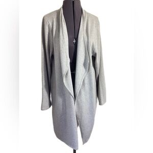 Pure Jill Petite L Waterfall Cardigan Cotton-Blend Mid-Length